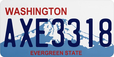 WA license plate AXE3318