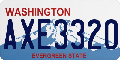 WA license plate AXE3320