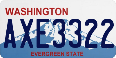 WA license plate AXE3322