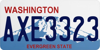 WA license plate AXE3323