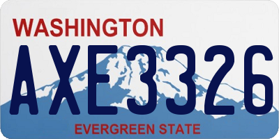 WA license plate AXE3326
