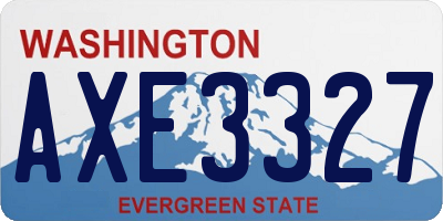 WA license plate AXE3327