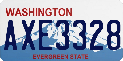 WA license plate AXE3328