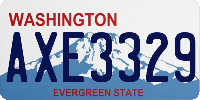 WA license plate AXE3329