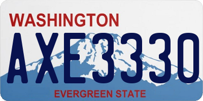WA license plate AXE3330