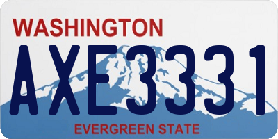 WA license plate AXE3331
