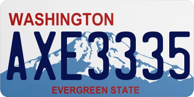 WA license plate AXE3335