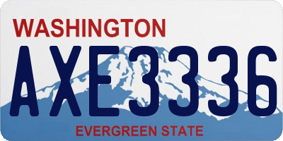 WA license plate AXE3336