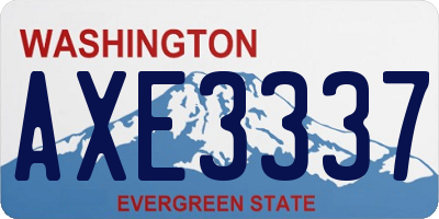 WA license plate AXE3337