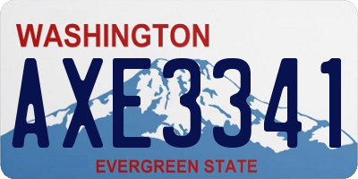 WA license plate AXE3341