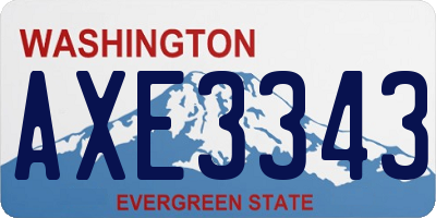 WA license plate AXE3343