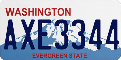 WA license plate AXE3344
