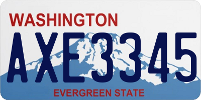 WA license plate AXE3345