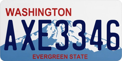 WA license plate AXE3346