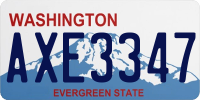 WA license plate AXE3347