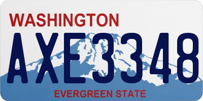 WA license plate AXE3348