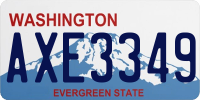 WA license plate AXE3349