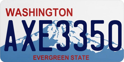 WA license plate AXE3350
