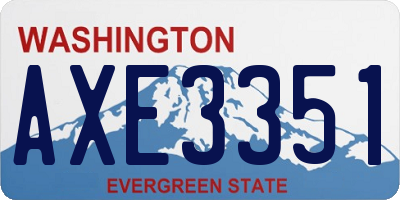 WA license plate AXE3351