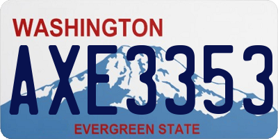 WA license plate AXE3353