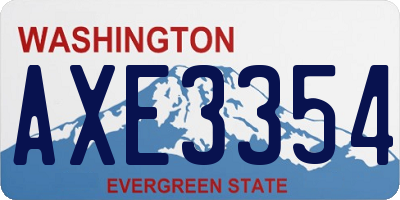 WA license plate AXE3354