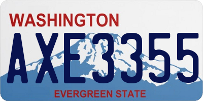 WA license plate AXE3355