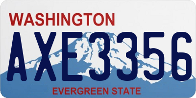 WA license plate AXE3356