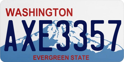 WA license plate AXE3357