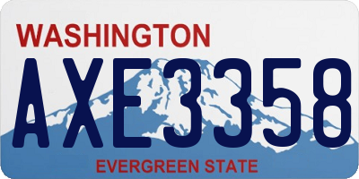 WA license plate AXE3358