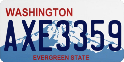 WA license plate AXE3359