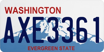 WA license plate AXE3361