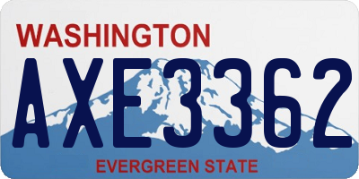 WA license plate AXE3362