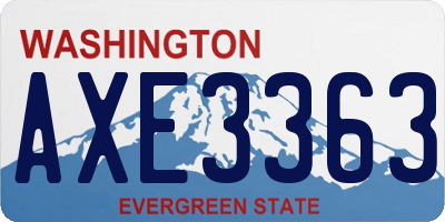 WA license plate AXE3363