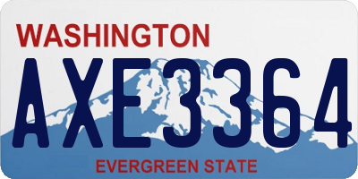 WA license plate AXE3364
