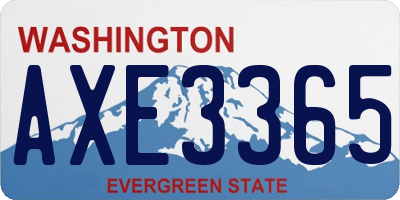 WA license plate AXE3365