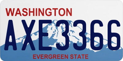 WA license plate AXE3366