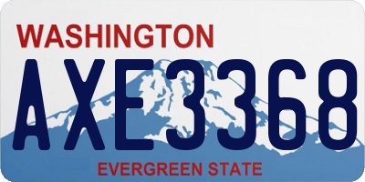 WA license plate AXE3368