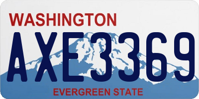 WA license plate AXE3369