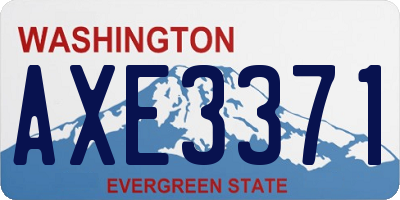 WA license plate AXE3371