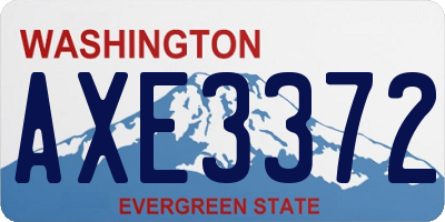 WA license plate AXE3372