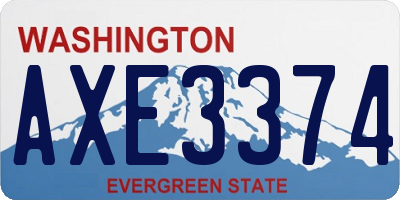 WA license plate AXE3374