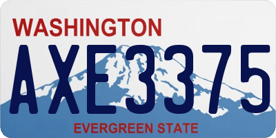 WA license plate AXE3375