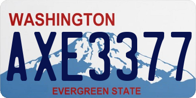 WA license plate AXE3377