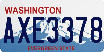 WA license plate AXE3378