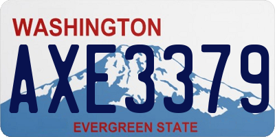 WA license plate AXE3379