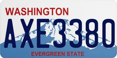 WA license plate AXE3380