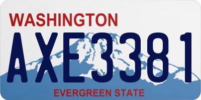 WA license plate AXE3381