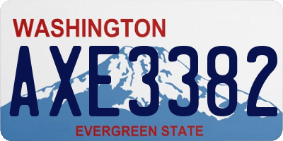 WA license plate AXE3382