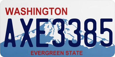 WA license plate AXE3385