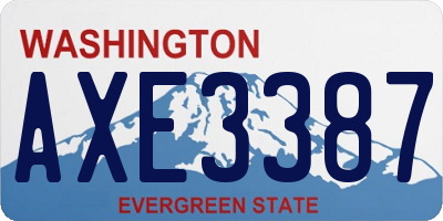 WA license plate AXE3387